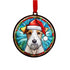 Fox Terrier in Santa Hat Suncatcher Decoration